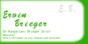 ervin brieger business card